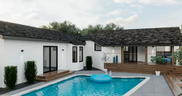 3D rendering — Studio City remodel visualization
